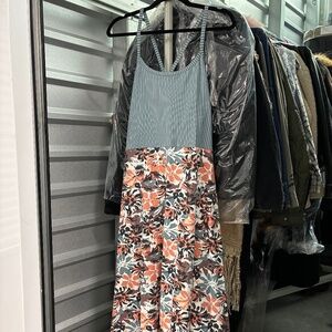 Pact Organic Cotton A-line Floral/Striped Sundress NEW